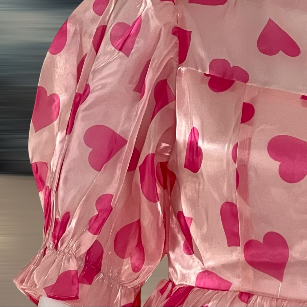 Peach Love California Pink Heart Sheer Mini Dress - Picture 11 of 13